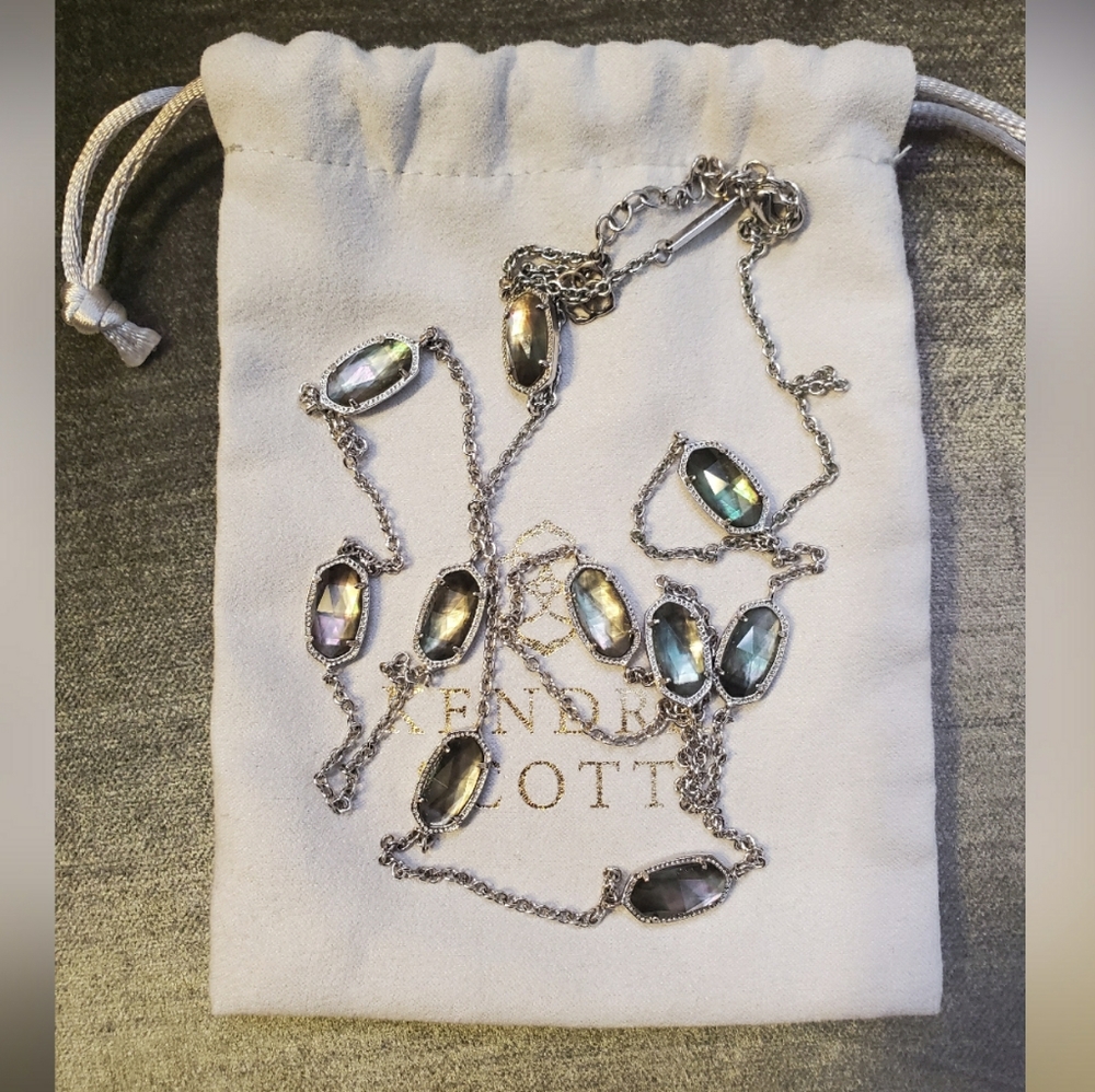 Kendra Scott 'Kellie' Black Mother of Pearl, EUC